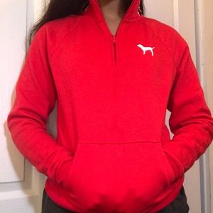 BEAUTIFUL red colored quarter-zip from PINK VS